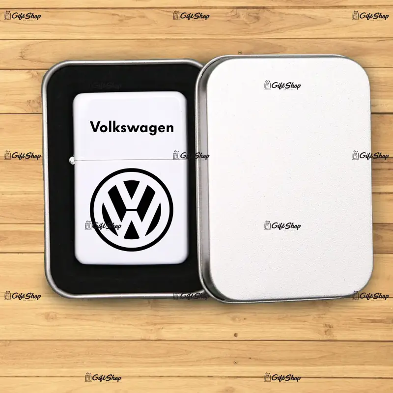 Volkswagen, bricheta metalica gravata laser cu mesaj, model 1